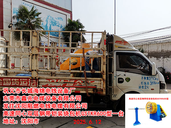 沈阳阻燃电线电缆有限公司高速同心双层钢带铠装绕包机GSTKR600型一台